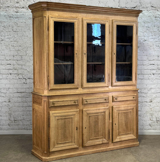Antique Bleached Oak Glazed Cupboard