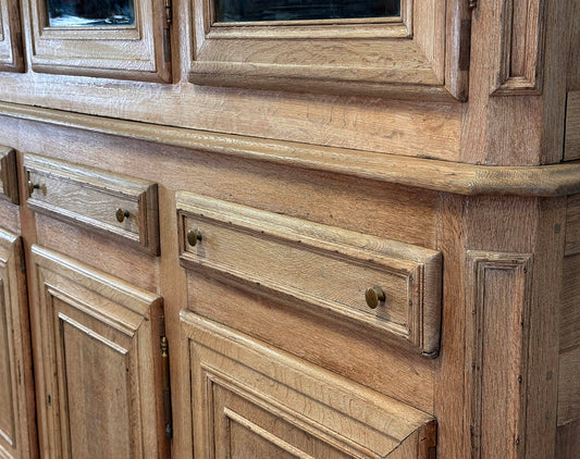 Antique Bleached Oak Glazed Cupboard