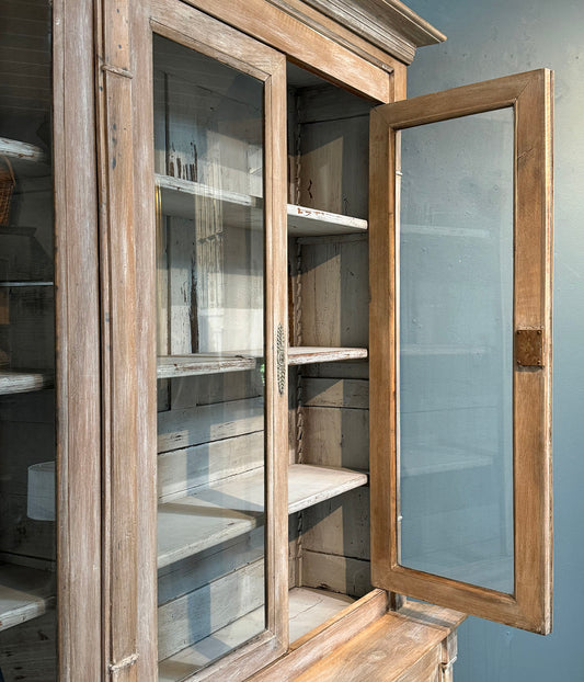 Antique Bleached Walnut Cabinet c.1890