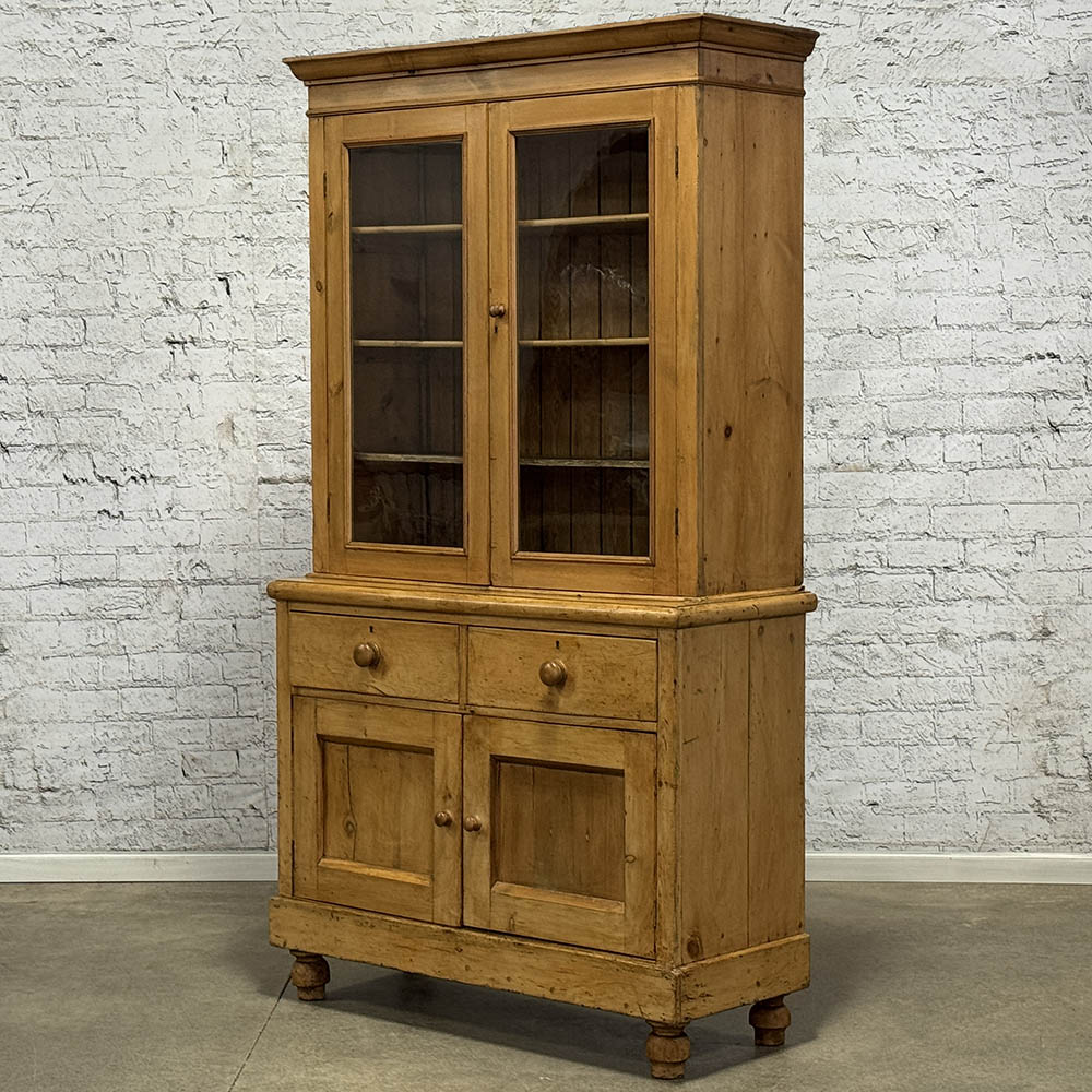 Antique Pine Four Door Two Drawer Cupboard