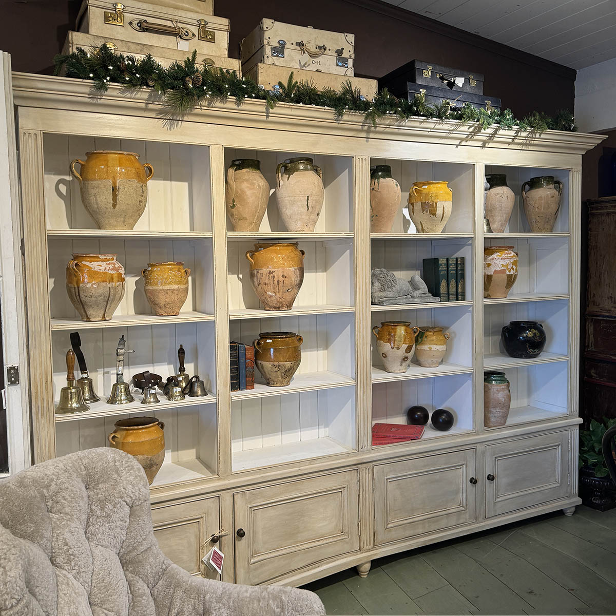 Large Painted Display Cupboard