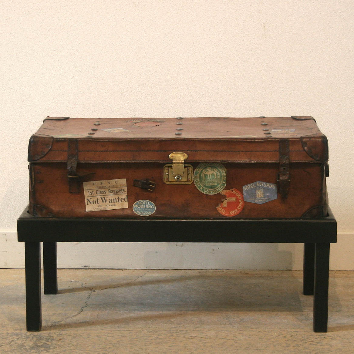 Antique Travel Trunk on Stand
