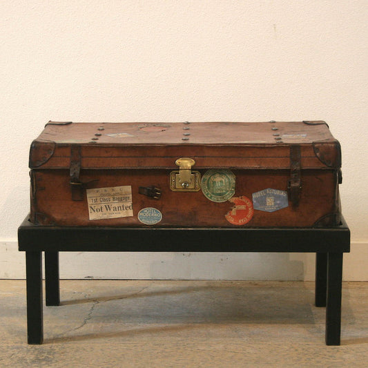 Antique Travel Trunk on Stand