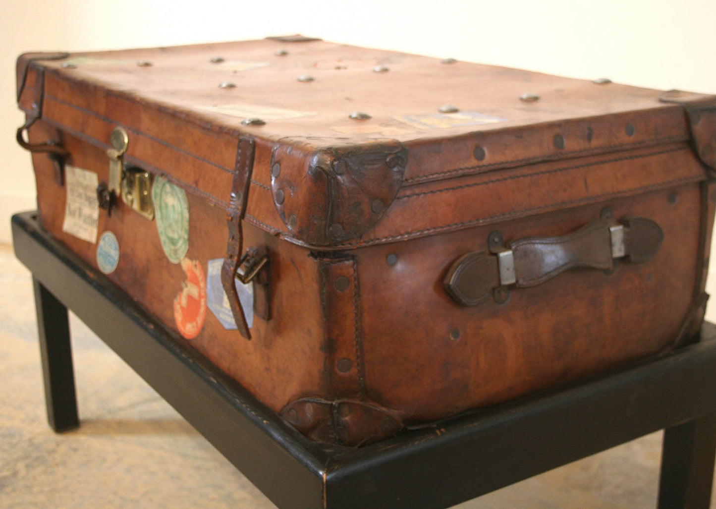 Antique Travel Trunk on Stand