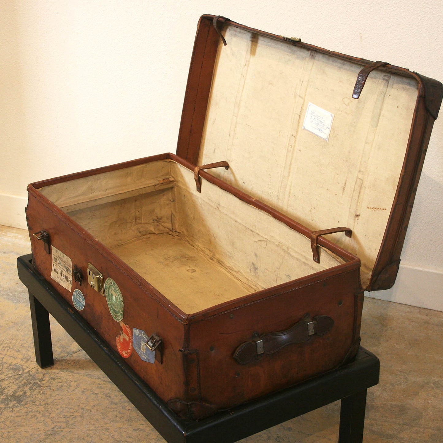 Antique Travel Trunk on Stand