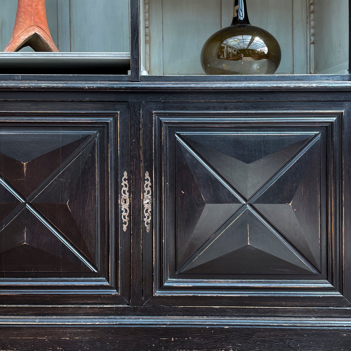 Large Painted Display Cabinet