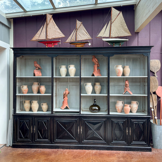 Antique Large Painted Display Cabinet