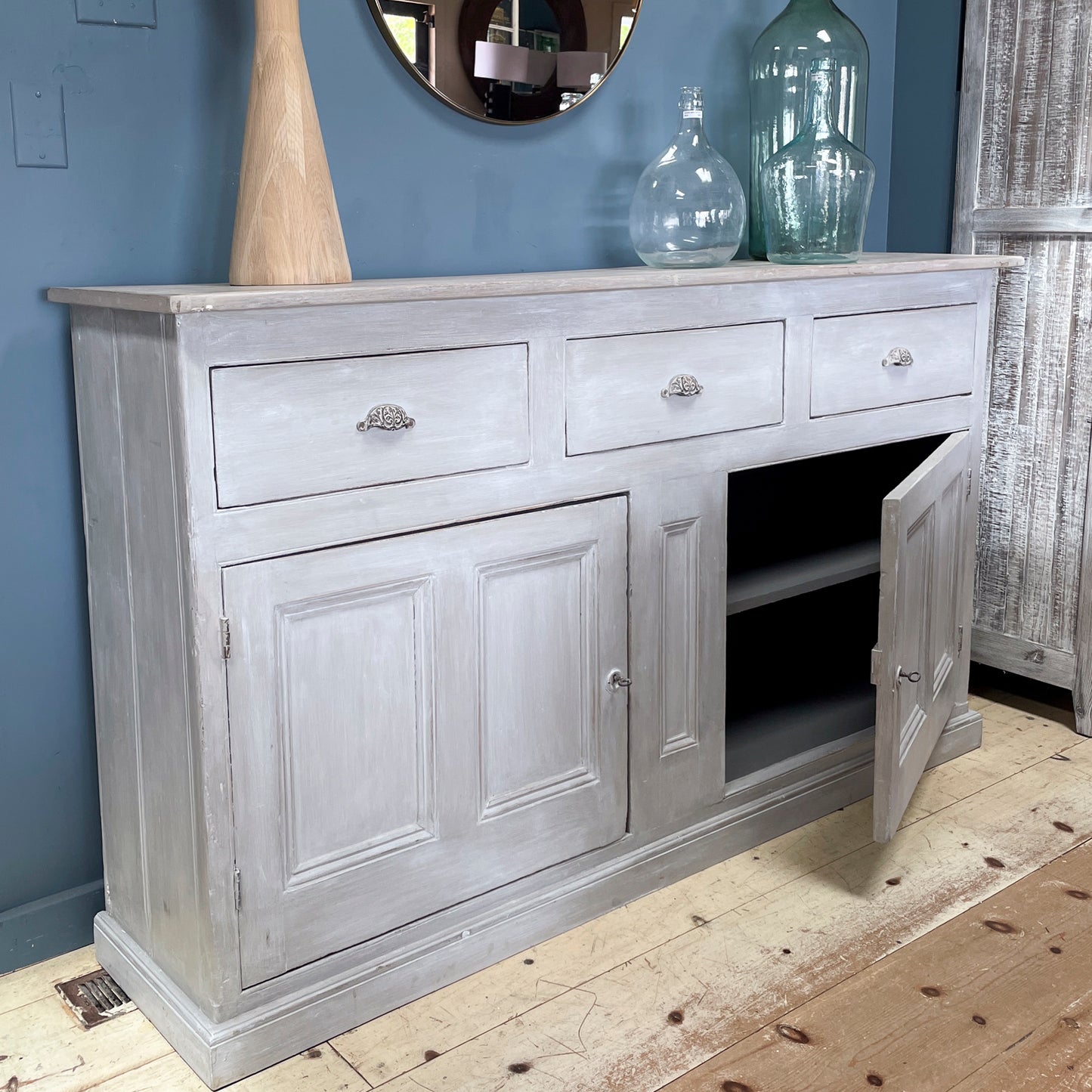 Painted Triple Drawer Buffet