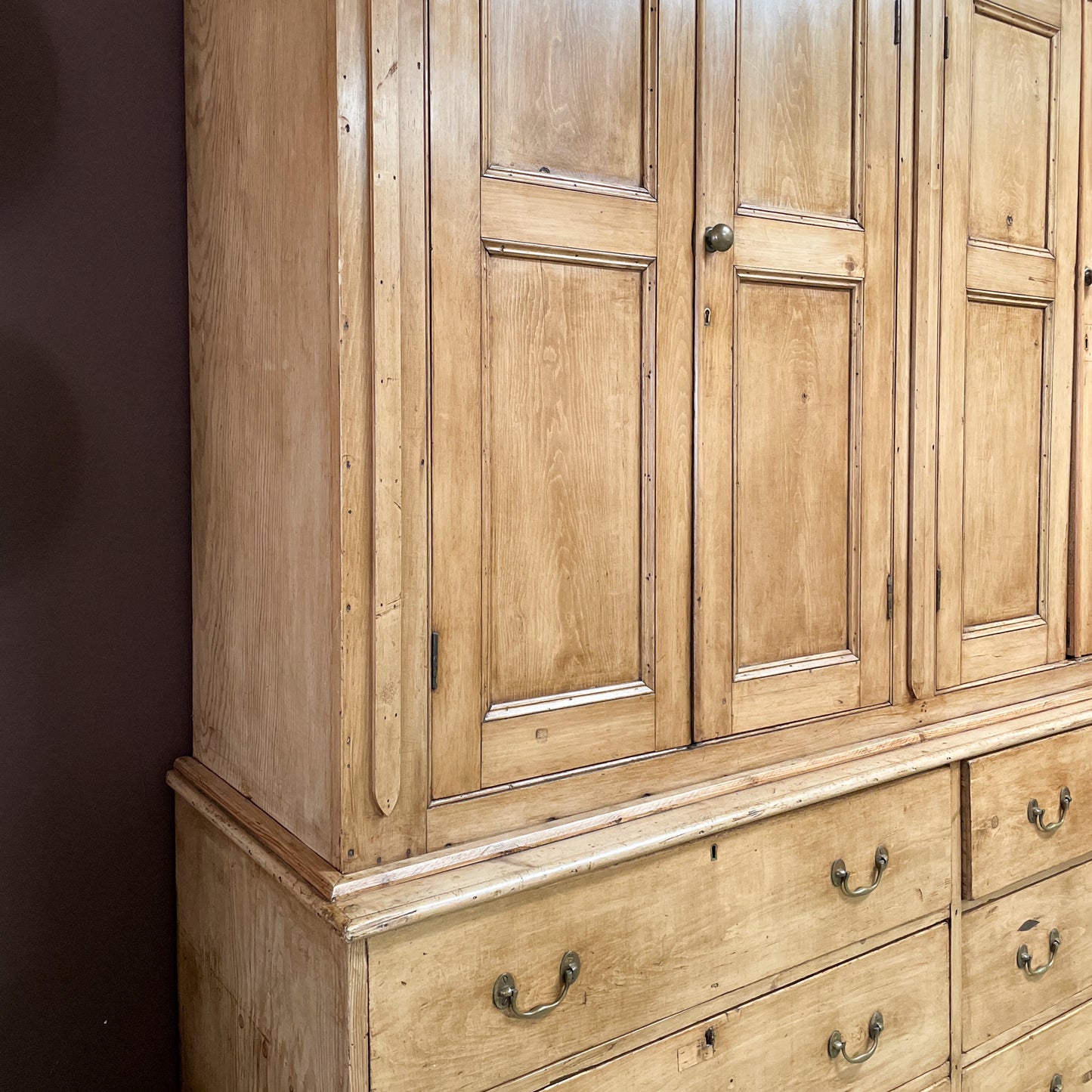 Beautiful Large Pine Housekeepers Cupboard