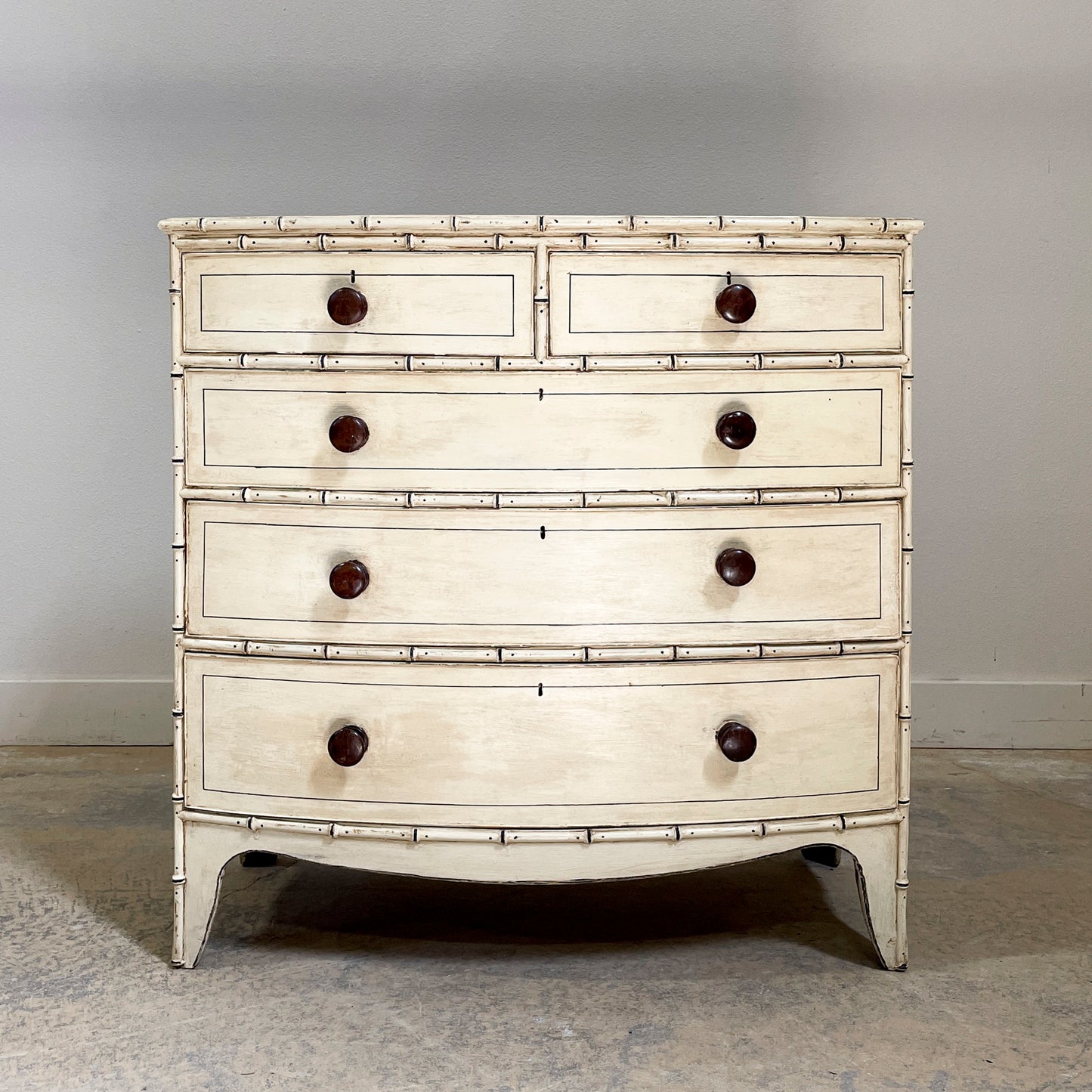 Painted Faux Bamboo Chest of Drawers
