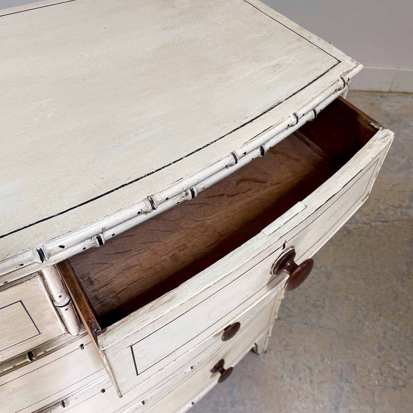 Painted Faux Bamboo Chest of Drawers