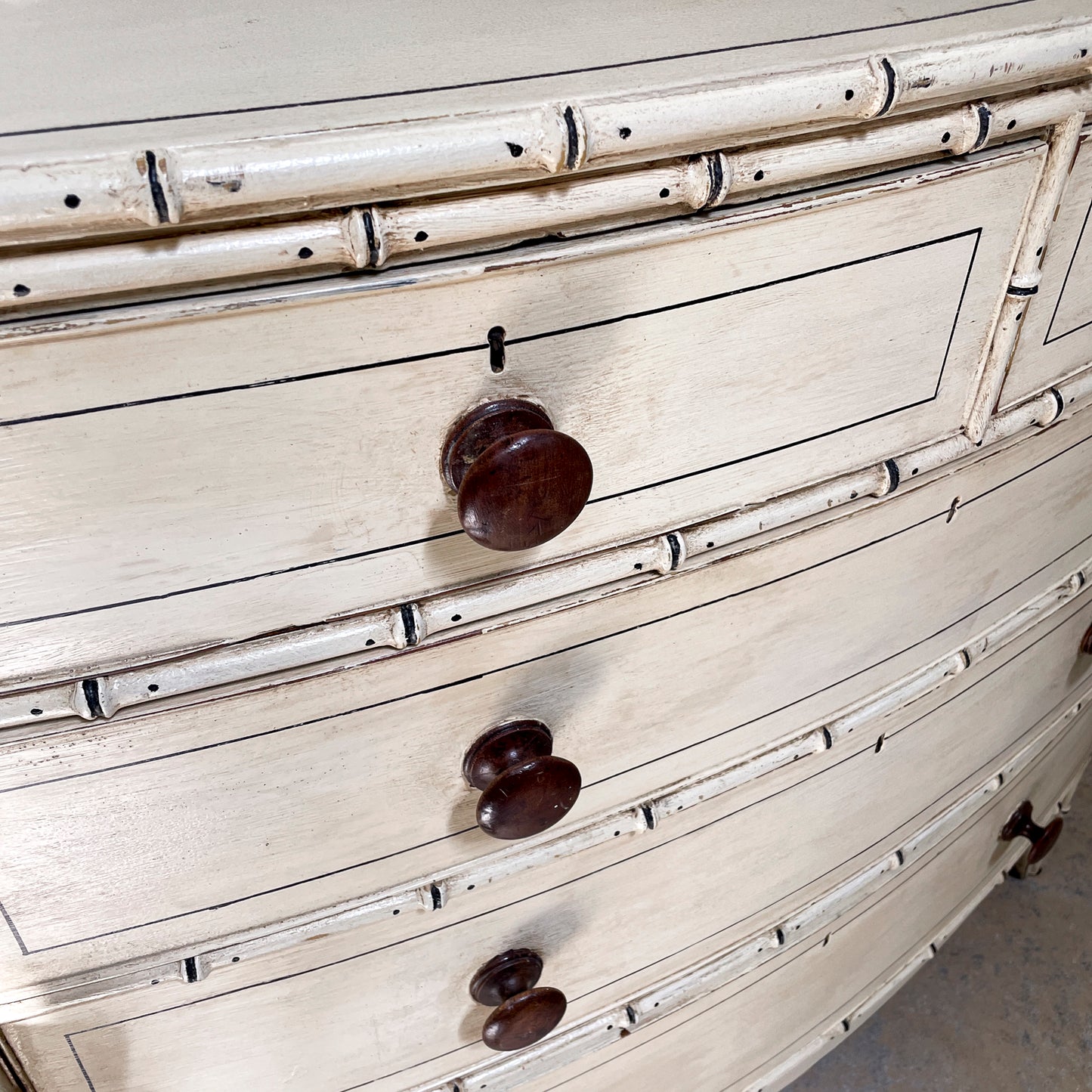 Painted Faux Bamboo Chest of Drawers