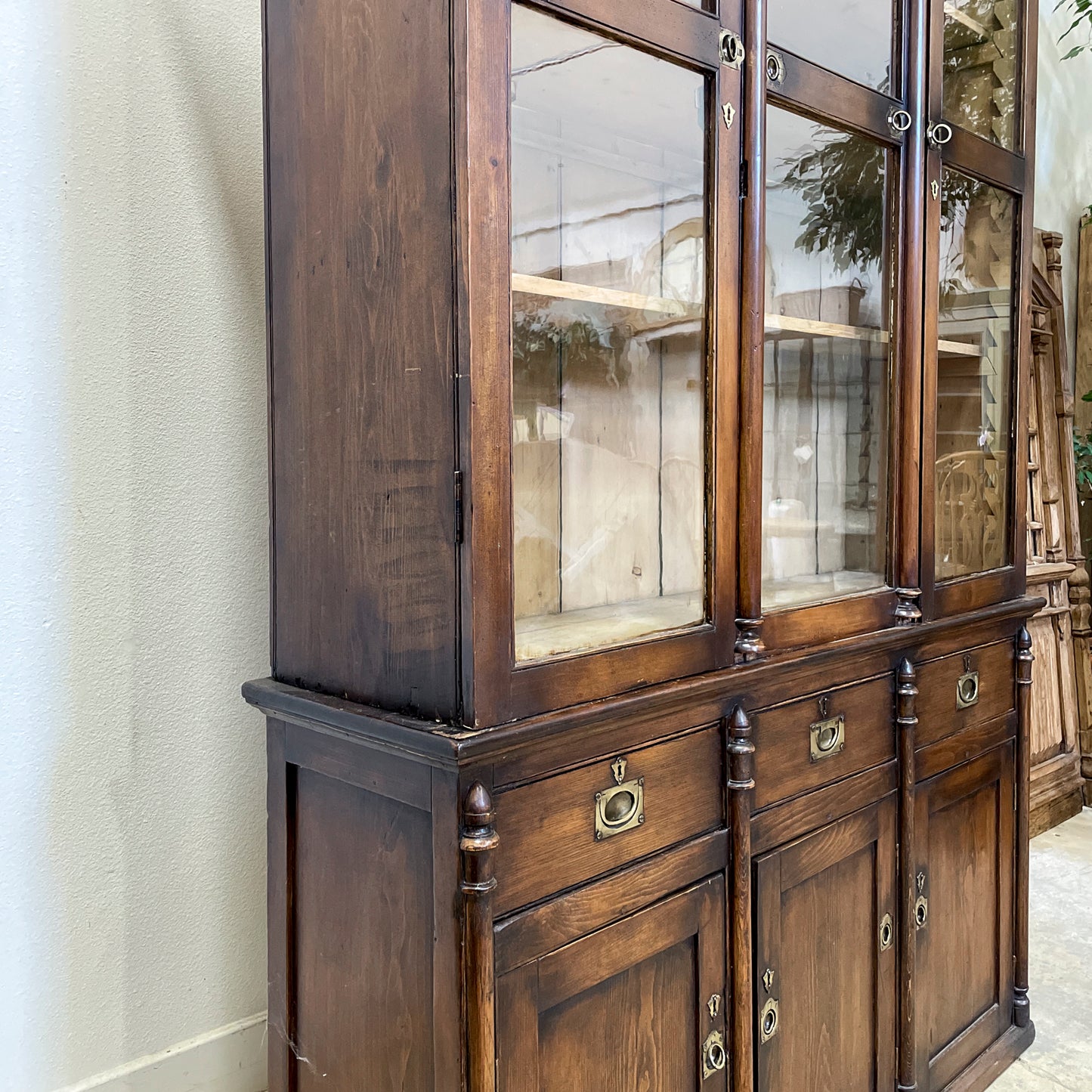 Antique Tall glazed cupboard