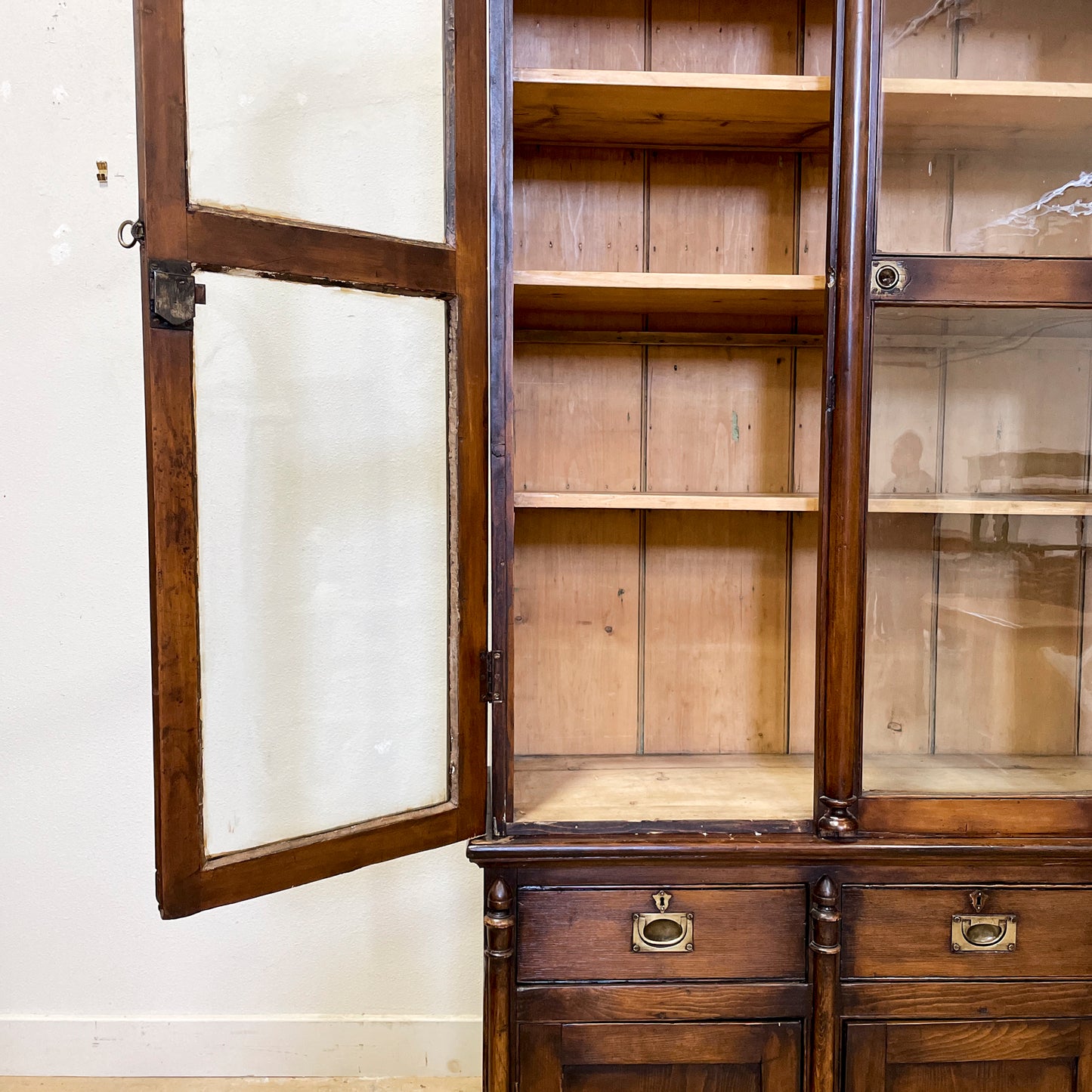 Antique Tall glazed cupboard