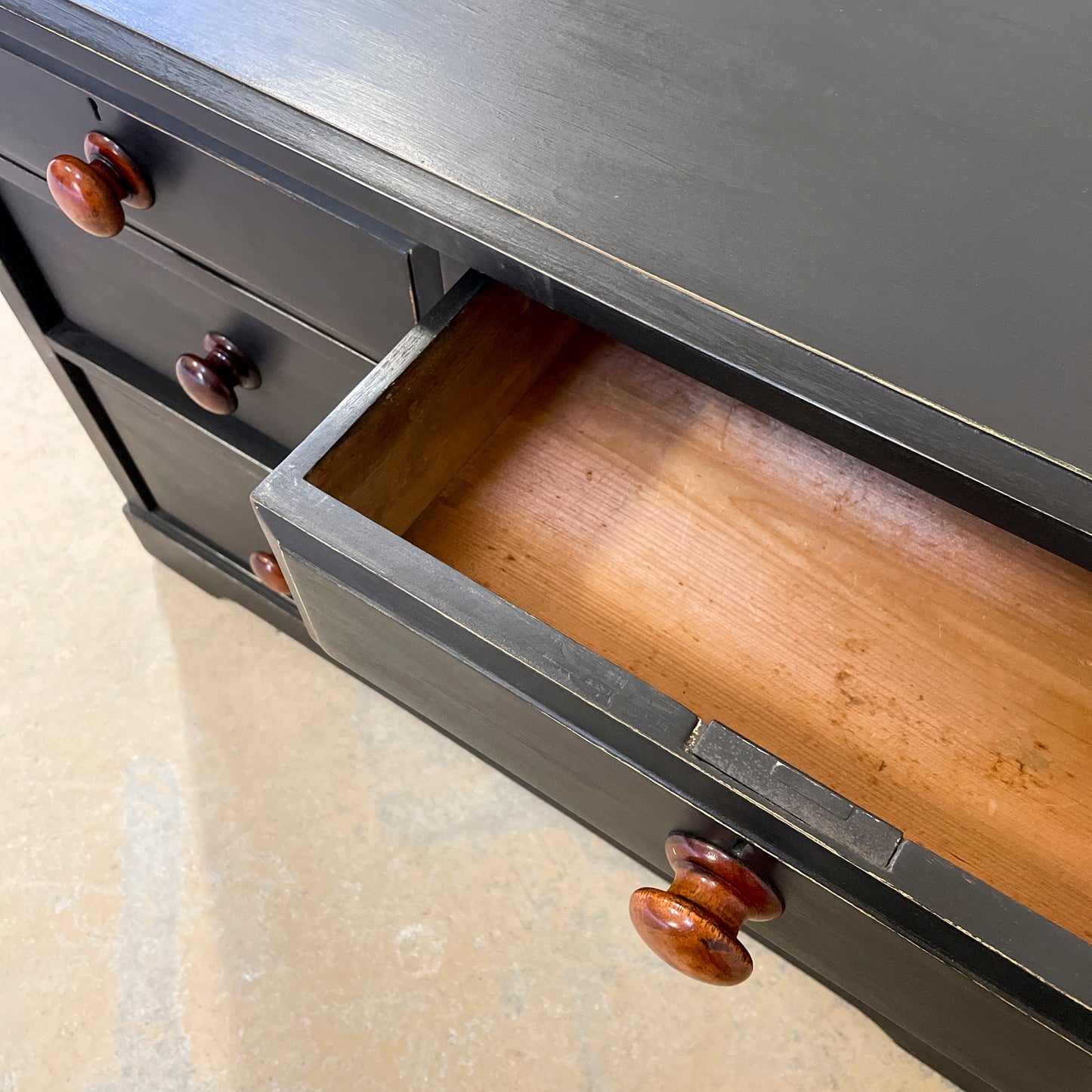 Black Pine Chest of Drawers