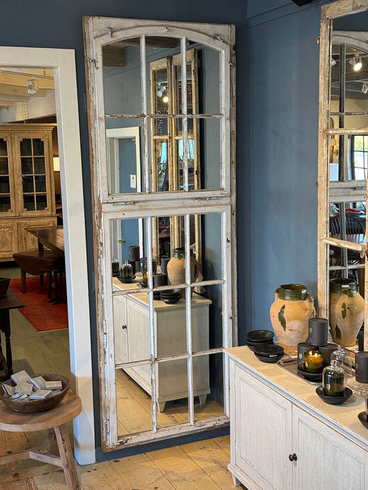 Antique Wood Frame Mirror, 102"(H)