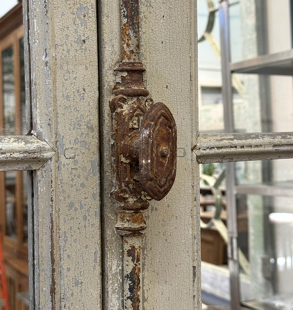 Painted Window Shutter Mirror with Original Hardware