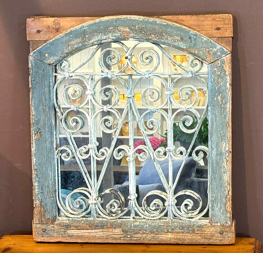 Vintage Iron Gate Mirror, 29"(H)