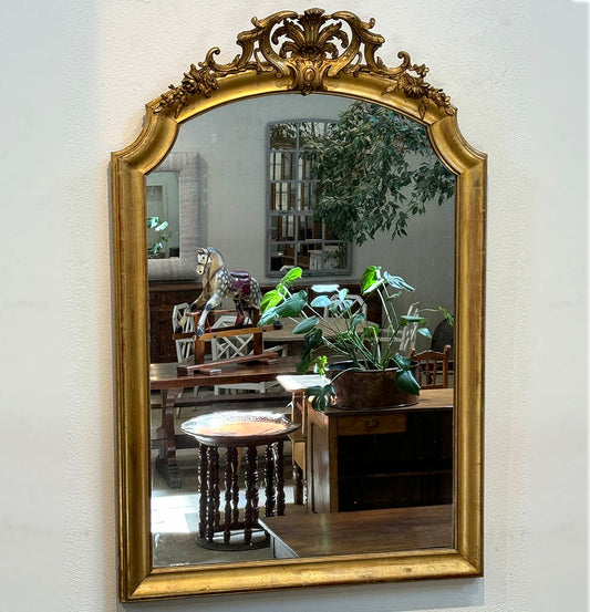 Louis Philippe Mirror Original Two Tone Gilt on Red c.1850, 56.5"(H)