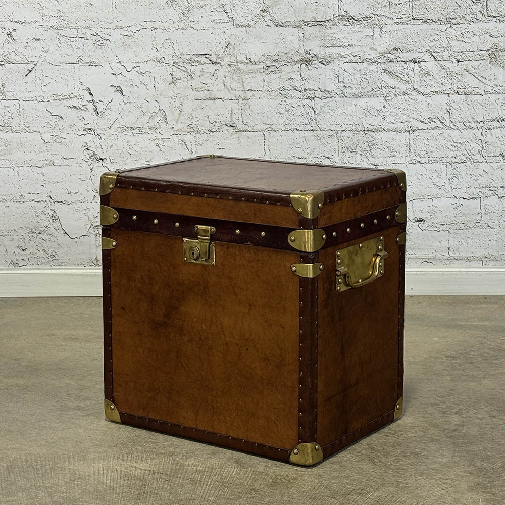 English Leather Trunk with Brass