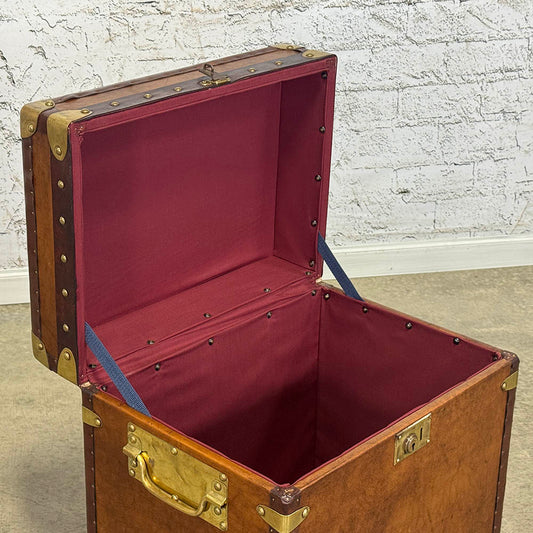 English Leather Trunk with Brass