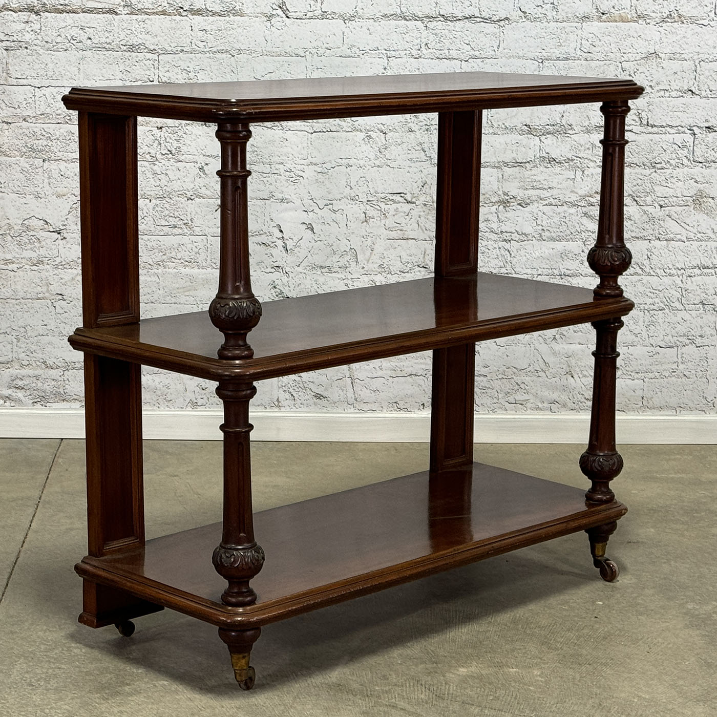 Antique English Mahogany Tea & Bar Trolley c.1880