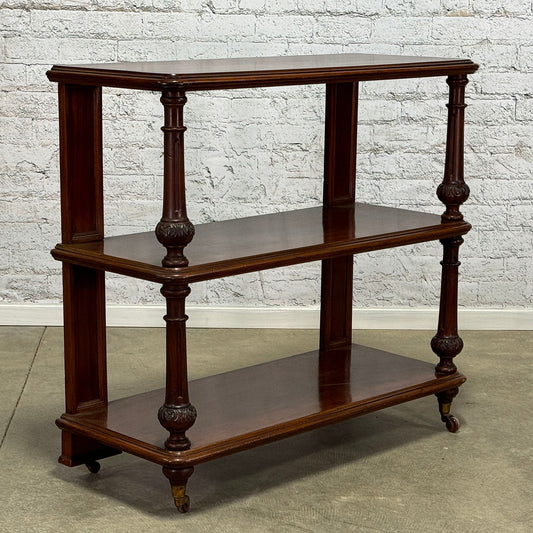 Antique English Mahogany Tea & Bar Trolley c.1880