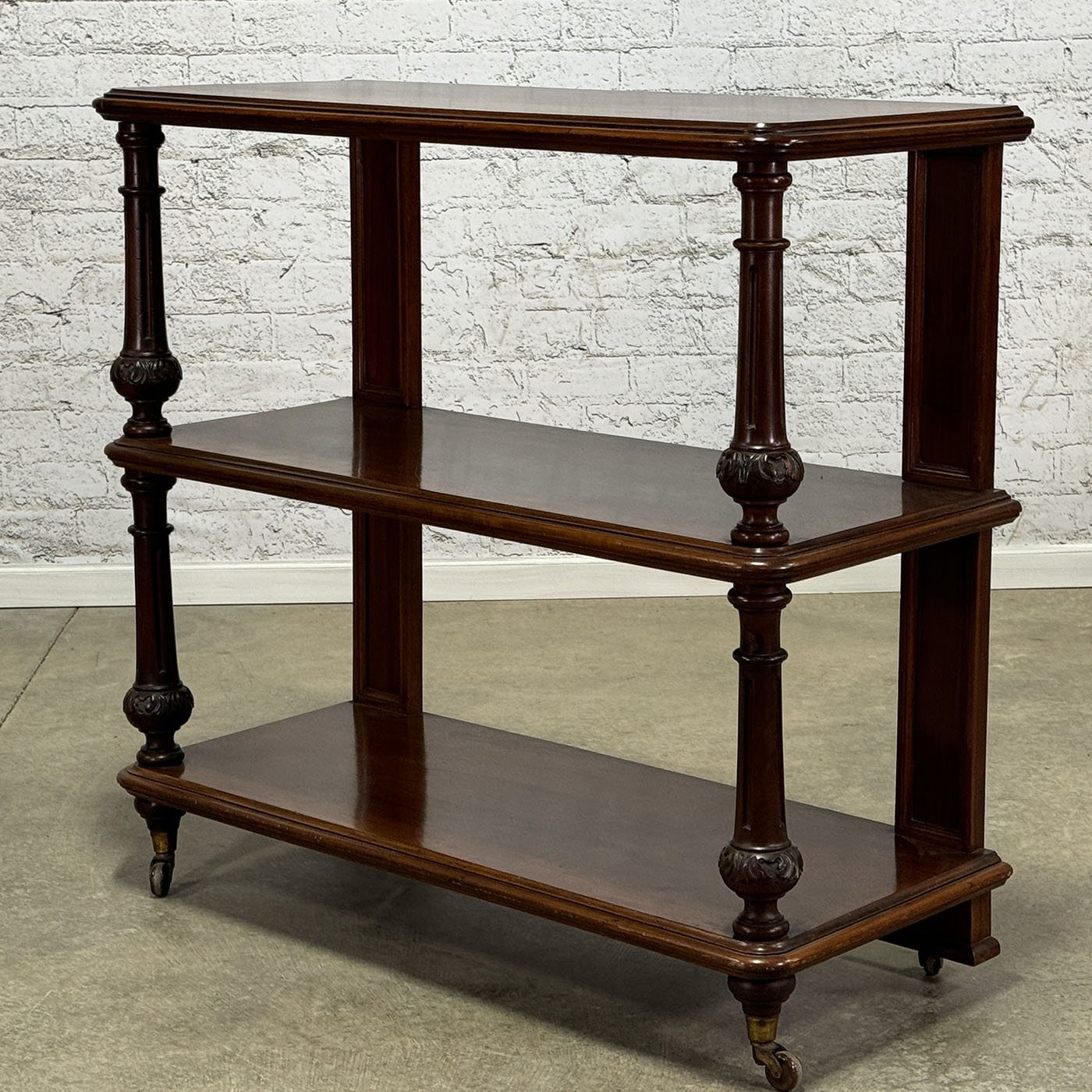 Antique English Mahogany Tea & Bar Trolley c.1880