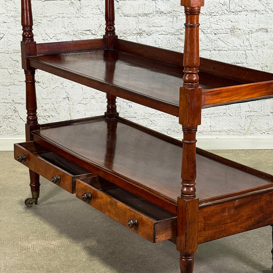 Antique English Mahogany Tea Trolley
