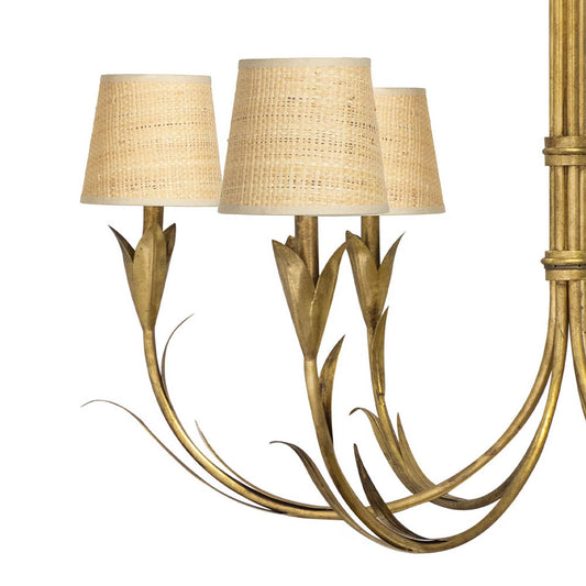River Reed Chandelier Antique Gold