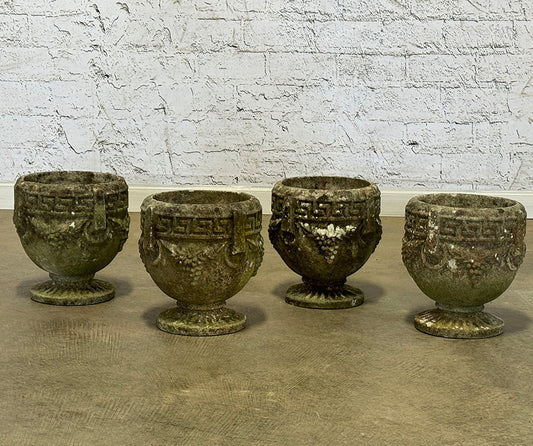 English Stone Pots with Grape Motif