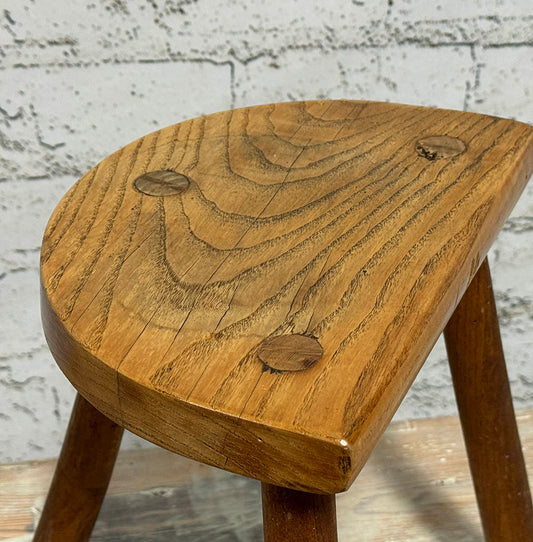 Rustic Half Moon Stool