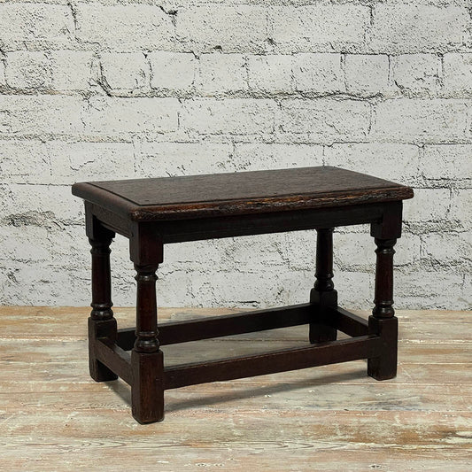 Antique English Oak Joint Stool