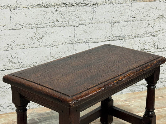 Antique English Oak Joint Stool