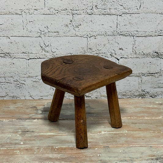 Antique English Half Round Stool