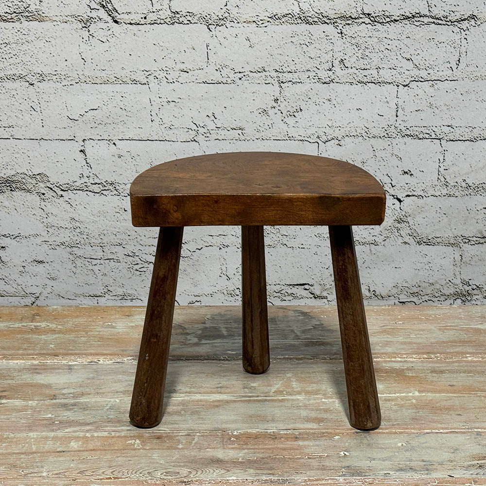 Antique English Half Round Stool