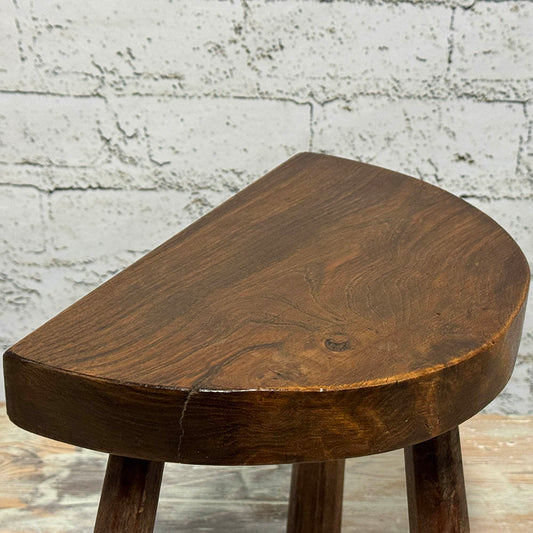 Antique English Half Round Stool
