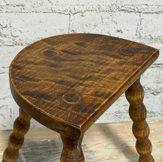 Antique English Half Round Stool