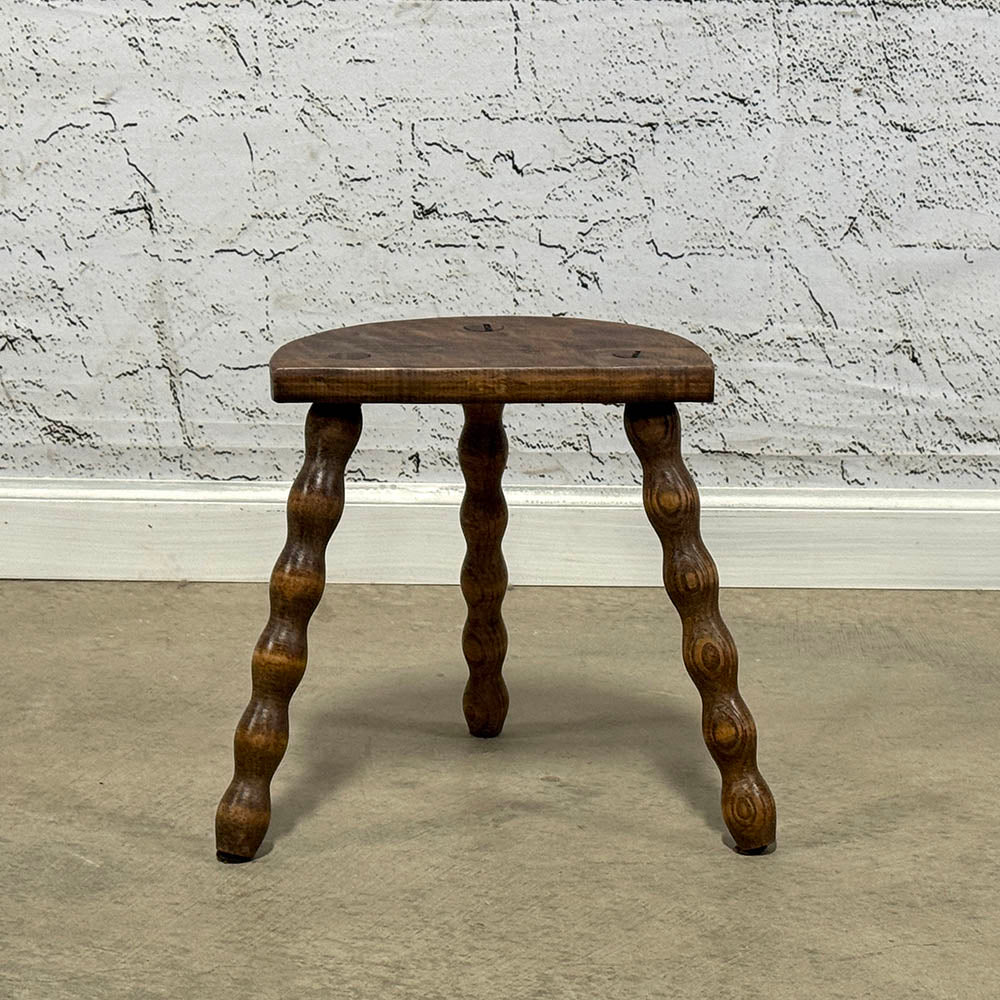 Antique English Half Round Stool
