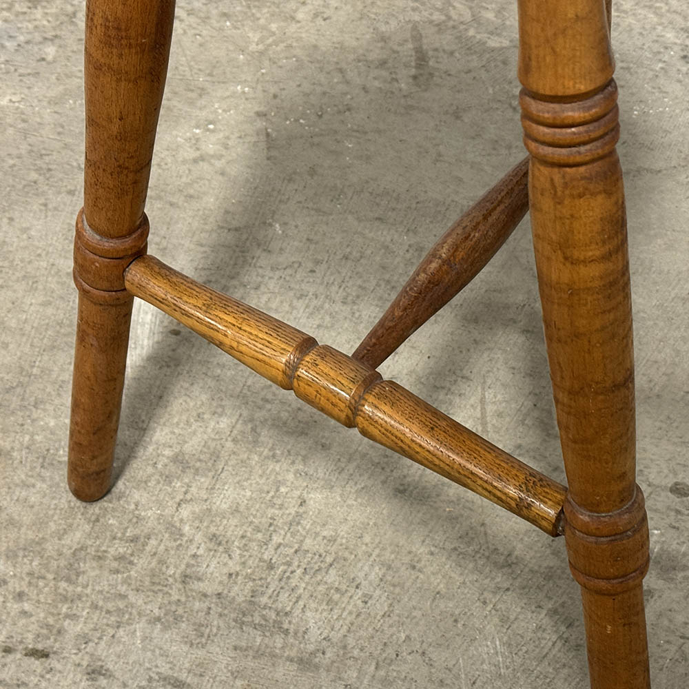 Antique English Rare Double Stretcher Stool