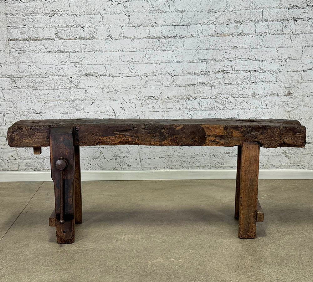 Antique French Rustic Carpenter Bench