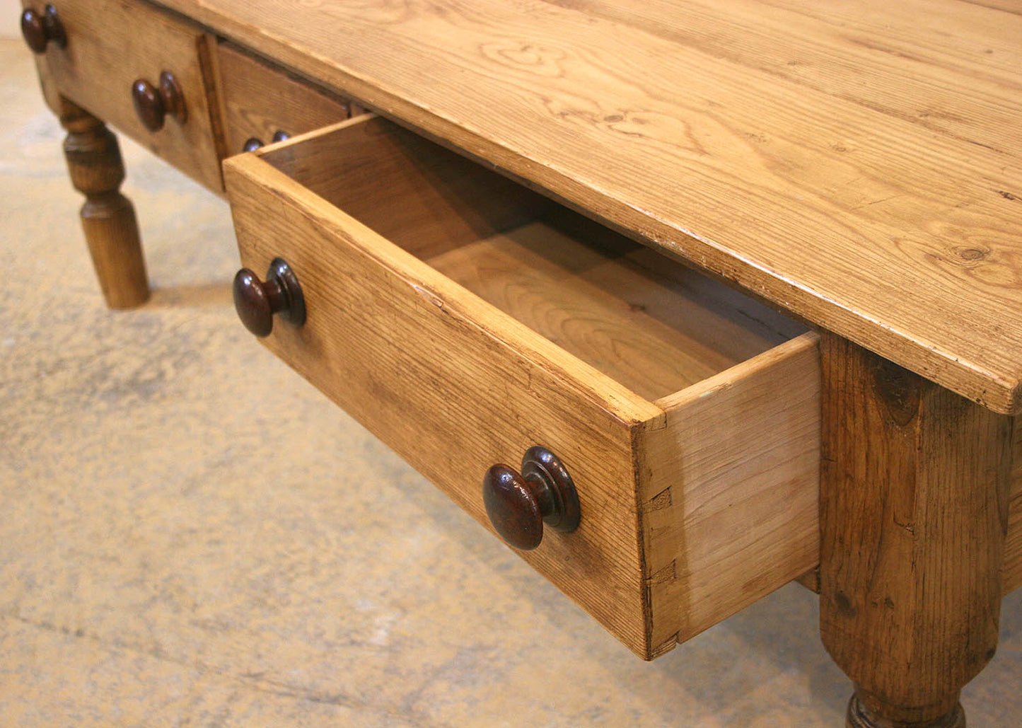Pine Coffee Table with 3 Drawers
