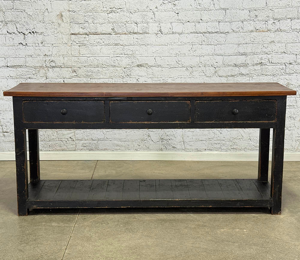 Three Drawer Black Potboard Server