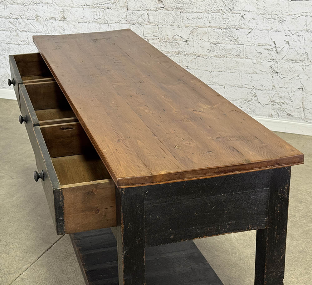 Three Drawer Black Potboard Server