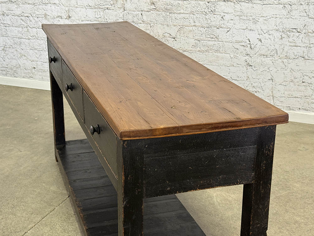 Three Drawer Black Potboard Server