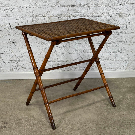 Antique Faux Bamboo Folding Table