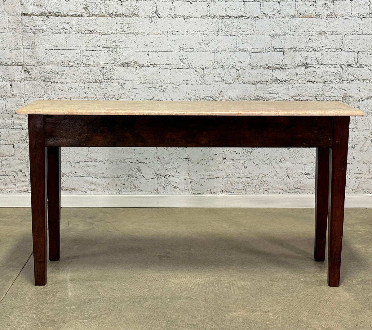 French Limestone Pastry Table with Oak Base c.1860