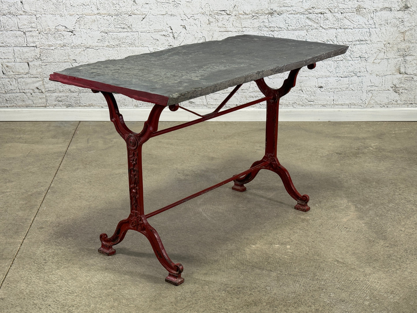 French Slate Top Iron Base Café Table