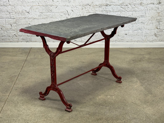 French Slate Top Iron Base Café Table