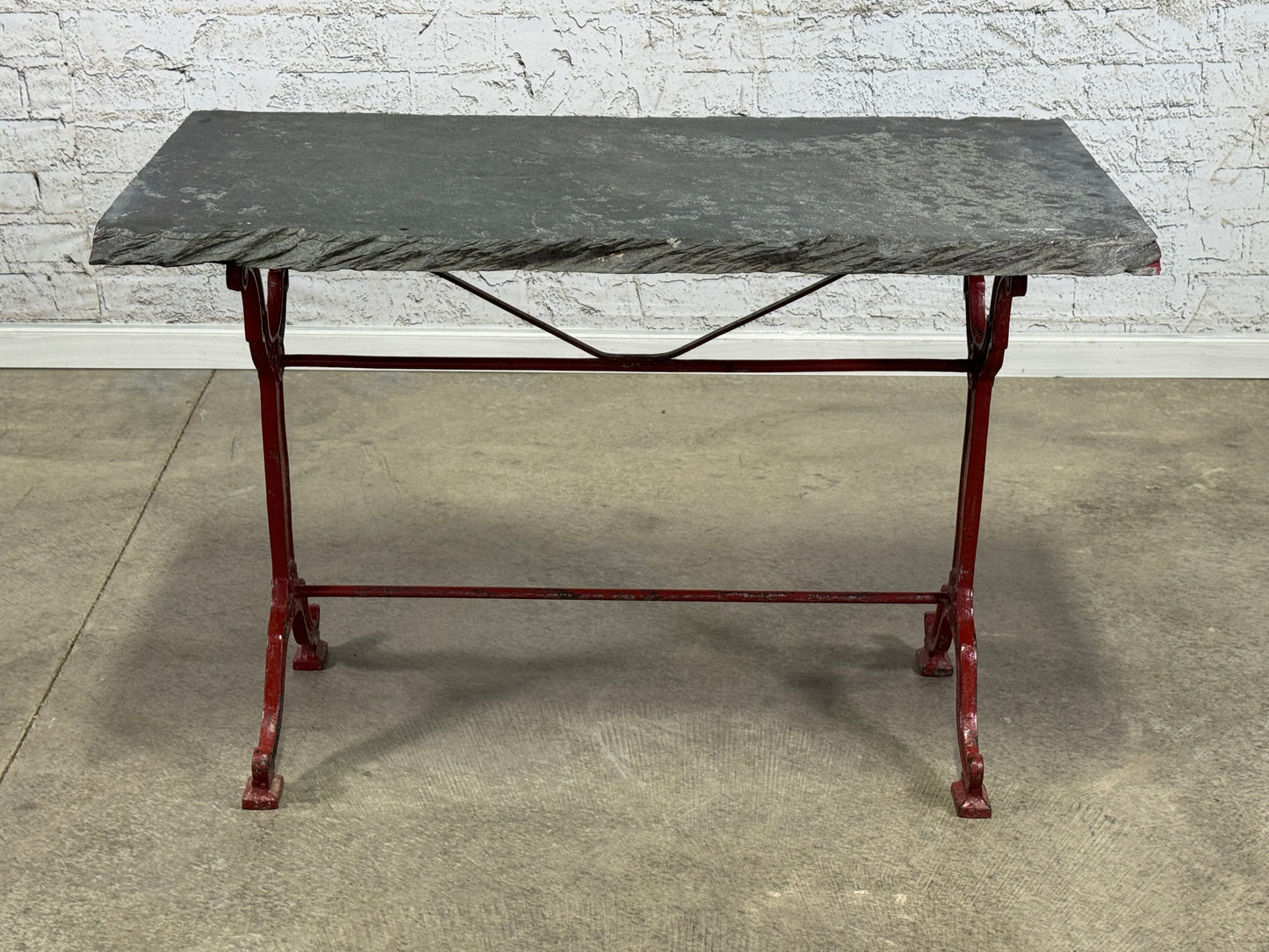 French Slate Top Iron Base Café Table